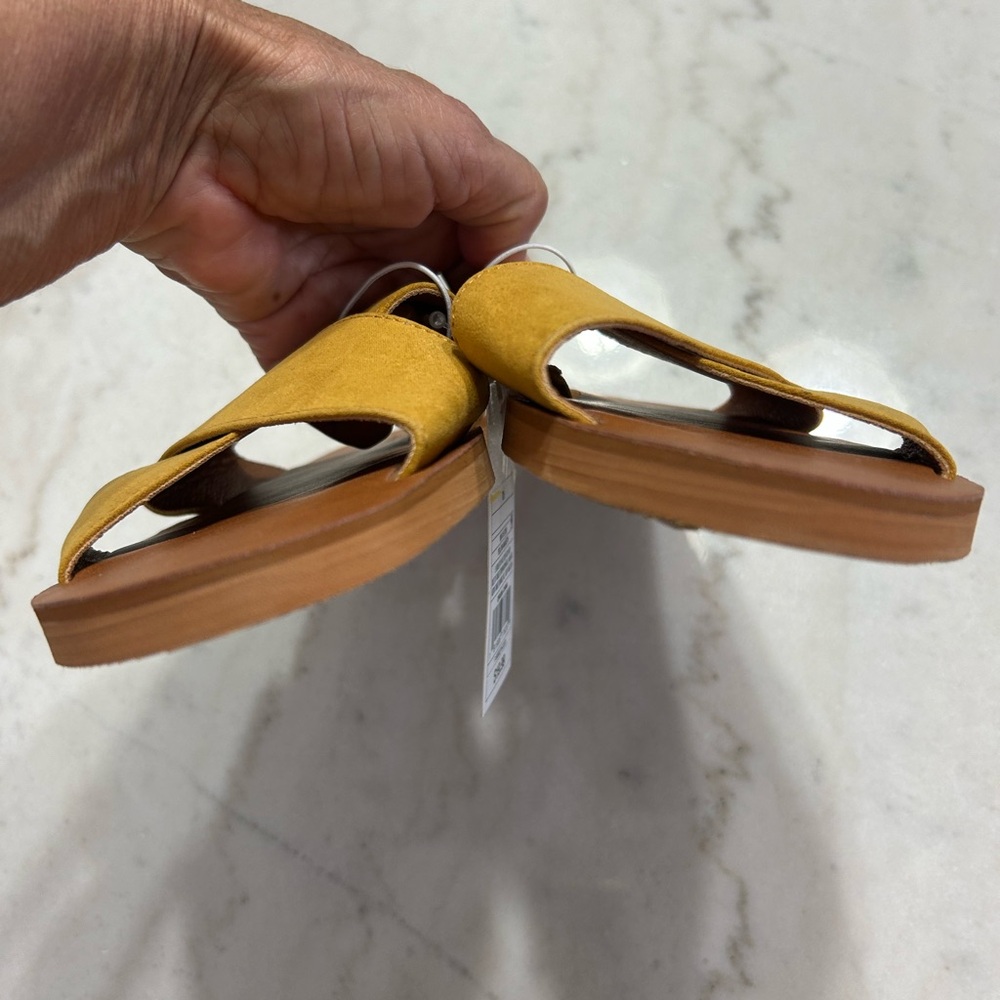 Universal Thread Mustard Yellow Cross Strap Sanda… - image 3